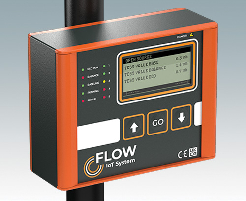 TECHNOMET-CONTROL fully customised for a pole-mounted flow-monitoring device