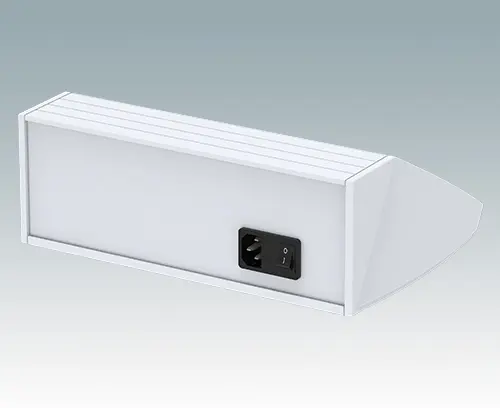 Rear panel for fitting connectors and switches