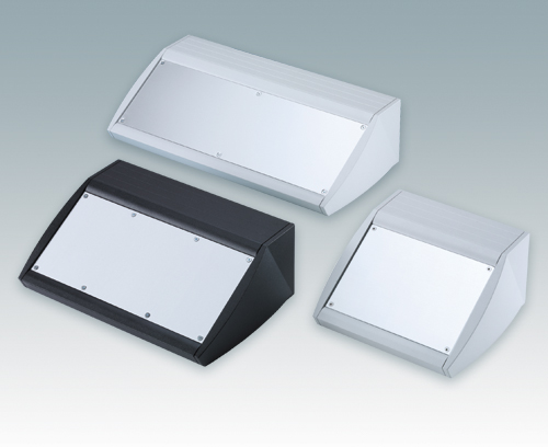 Robust and ergonomic sloping front enclosures