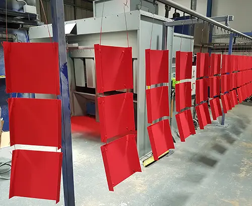 In-house powder paint line